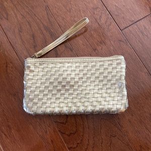 Gold woven clutch. Never used.
